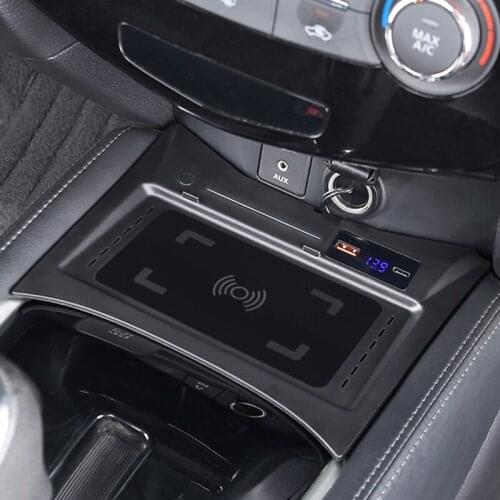 For Nissan Qashqai 2016 2017 X-Trail 2014-2018 15W fast QI wireless charger mobile phone charger charging holder for iPhone 11