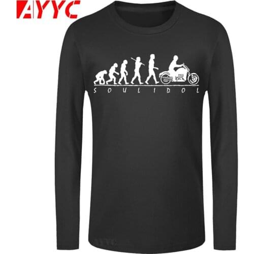 AYYC long sleeve tee Clothing Fashion MenT Shirts Evolution Of Man Classic American Motorcycle Fans Rocket Biker T-Shirt design