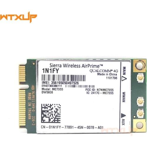Sierra Wireless Airprime MC7355 Mini PCIe LTE/HSPA+ GPS 100Mbps DW5808 1N1FY 4G Module 1xRTT EVDO Rev for Dell 1900/2100/850/700
