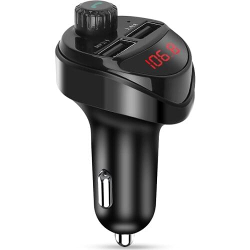 Bluetooth Car Charger with FM Transmitter Dual USB Charger 3.4A Audio MP3 Player TF Card Car Kit Phone Charger For oppo x2 pro