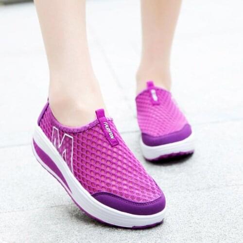 Oversize Platform Wedge Womens Sneakers Women Sport Shoes 2020 Womens Running Shoes Womens Sports Purple Chausure Femme B-487