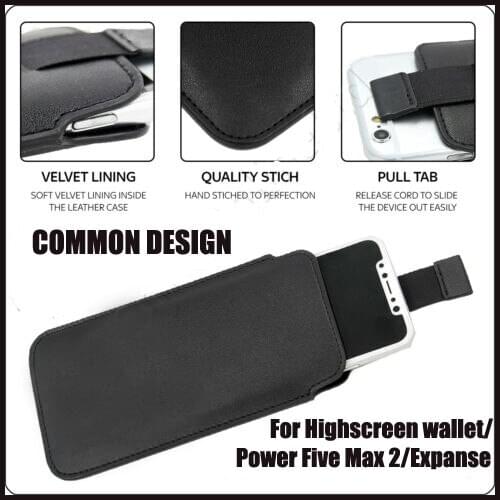 Casteel PU Leather Case For Highscreen Power Five Max 2 Wallet Expanse Pull Tab Sleeve Pouch Bag Case Cover