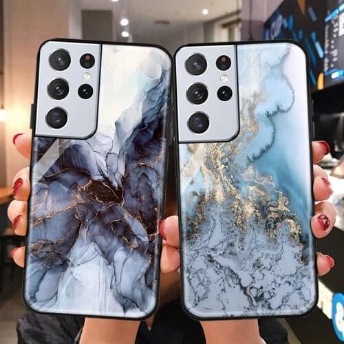Tempered Glass Case For Samsung S21 Ultra Cases Back Cover On Samsung S21 Plus S 21 S20 FE A32 A52 A72 A51 A71 A21S A12 A02 Case