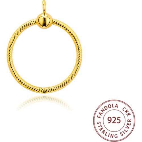 CKK 925 Sterling Silver Pendants Shine Moments Medium O Pendant Necklaces for Women Men Fine Jewelry collier Without Chain