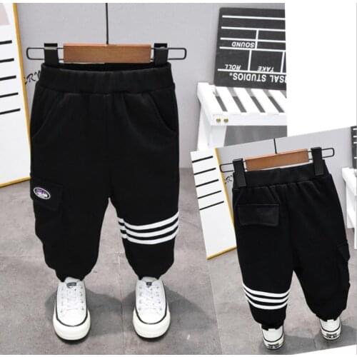 Children Trousers Casual Kids Boy Girl Cotton Striped Harem Long Pants Toddler Trousers Bottoms Sweatpants Spring Boys Pants