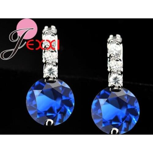 Elegant Wedding Engagment Woman Lady Stud Earring,Pure 925 Sterling Silver AAA CZ Zircon Crystal Jewelry For Bridal