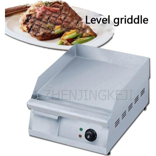 220V Electric Griddle Commercial Multifunction Desktop Hand Cake Machine Iron Squid Fried Steak Stainless Steel Stall Equipment