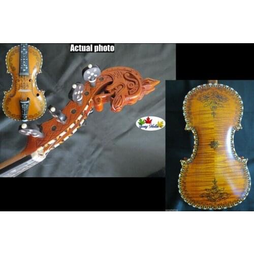 Inlay and drawin violin Hardanger fiddle Norwegian fiddle 4/4 violin(4*4)#11145