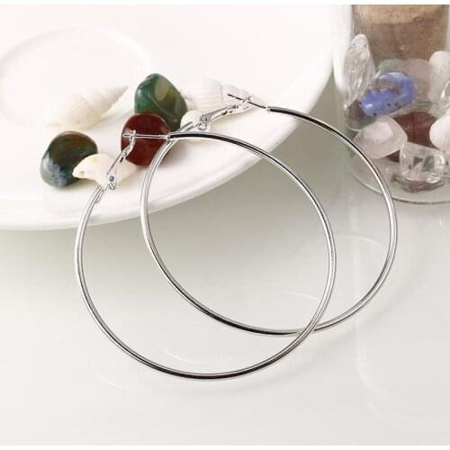 4 Size Big Hoop Set Big Circle Earring for Women Girls Steampunk Ear Clip Punk Style Earring Fashion Jewelry Bijoux Accessory