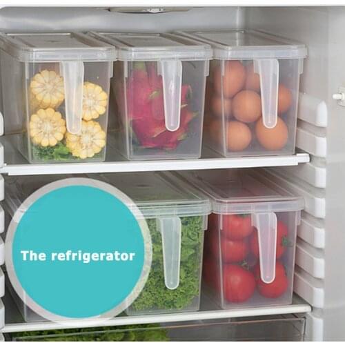 Refrigerator Food Storage Box Kitchen Space Saver Drawer Crisper Freezer Box Transparent Moisture-proof Food Fruit Sealed Box