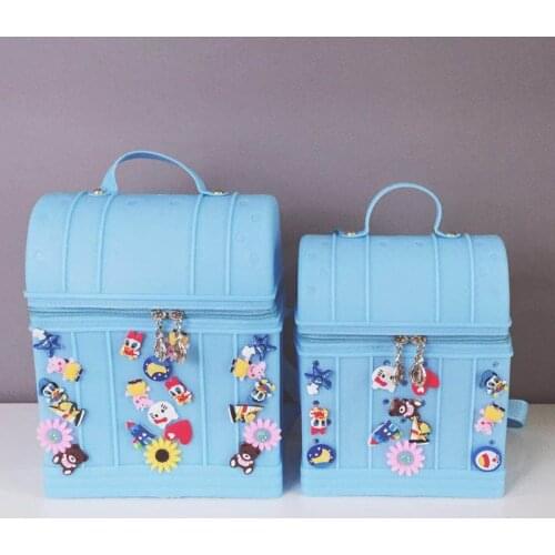 Creative silicone hole bag cute cartoon childrens school bag size backpack