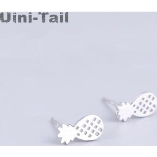 Uini-Tail hot new 925 sterling silver cute fruit pineapple hollow silver brushed earrings fashion sweet fresh anti-allergic