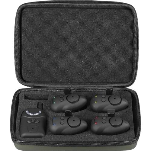 Lixada Fishing Bait Alarm with Portable Case Fishing Bait Alert Set Luminous Fishing Bait Indicator Digital Fishing Alert Kit