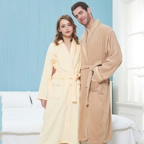 Toweling Terry Robe 100% Cotton Lovers Hotel Robe Solid Men And Women Robe Bathrobe Soft Sleeprobe Male&Female Casual Homewear