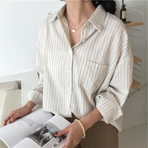 Mazefeng 2019 Spring Autumn Fashion Shirts Women Striped Shirts Office Lady Style Women Shirts Solid Fashion Women Blouses