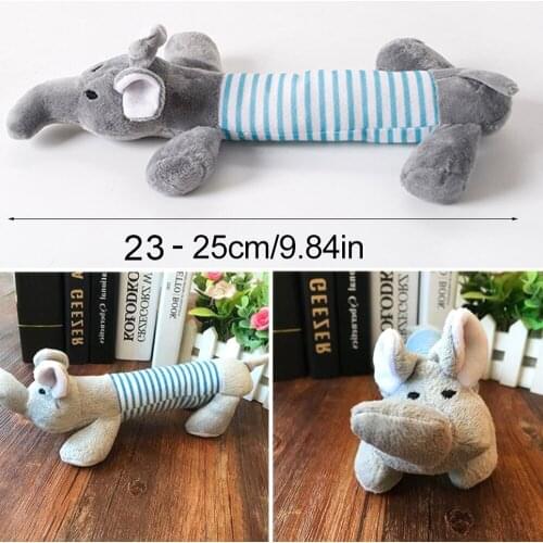 Cute Elephant Funny Pet Dogs Plush Squeak Sound Dog Toys Fleece Durability Chew Molar Toys for All Pets