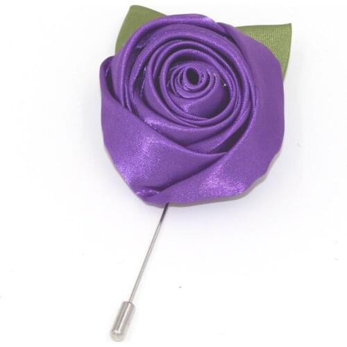 Fashion 5Pcs/Lot Best Man Groom Groomsman Boutonniere HandMade Satin Rose Wedding Flower Party Prom Man Suit Corsage Pin Brooch