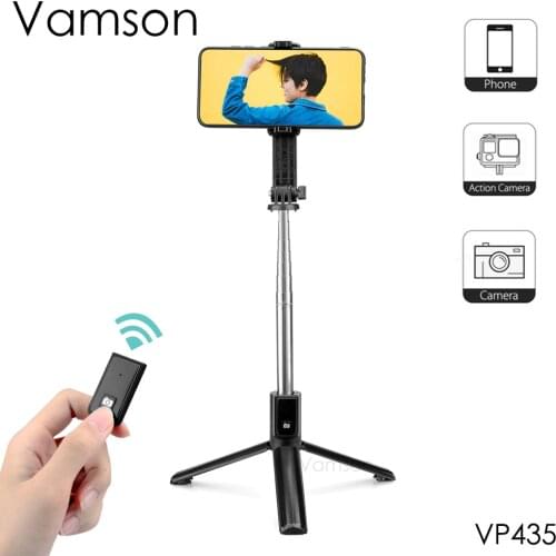 Vamson for GoPro Accessories Wireless Bluetooth Selfie Stick Handheld Gimbal Tripod Monopod for IPhone XR 8 X 7 for XiaoYi VP435