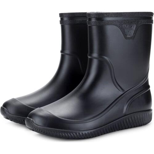 2020 Non-slip Waterproof Rain Boots Thick Plastic Men Boots Men Shoes Zapatos De Hombre Men Shoes Work Boots Fishing Shoes 39-44