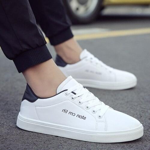 New board shoes mens spring and summer small white leather shoes Korean fashion versatile mens casual shoes