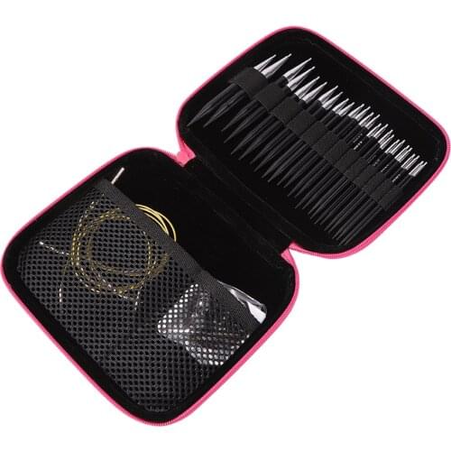 Circular Knitting Needles Set Interchangeable Crochet Hook Needles Aluminum Crochet Yarn Knitting Kit DIY Weaving Sewing Crafts