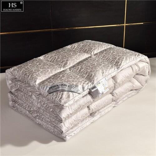 Goose Down Quilt 3.5/4Kg Comforter Jacquard Rolled Grass Pattern Filling Power800 Combed Cotton Duvet Quilt OEKO-TEX Certified