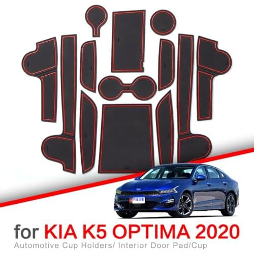 ZUNDUO Anti-Slip Gate Slot Cup Mat for Kia K5 Optima 2020 2021 GT Accessories Door Groove Non-slip Pad Car sticker Coaster