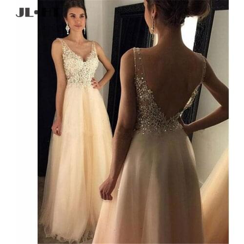 Sheer Lace Evening Dresses A-Line Prom Gown Tulle Party Dress Plus Size Sweep Train Maid of Honors Evening Dress