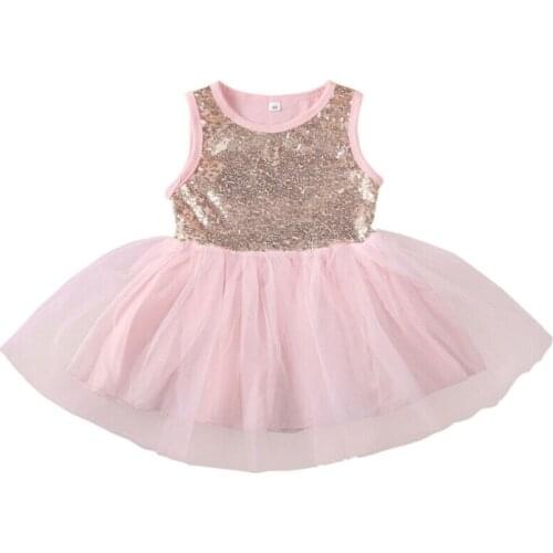 Dropshipping Kids Baby Girls Princess Sequins Tulle Bowknot Dress Bridesmaid Wedding Dress