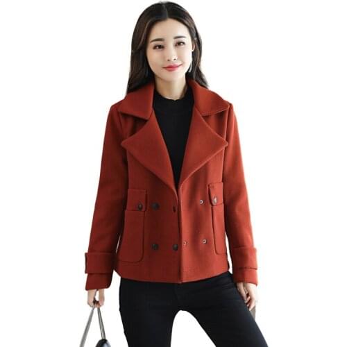 Woolen short coat womens spring autumn 2019 new Korean Short paragraph long-sleeved slim woolen coat female m102