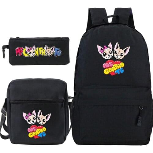 Me Contro Te Backpack 3 Pcs / Set School Bags Boys and Girls Backpack Pencil Case Teenagers Travel Backpack Women Casual Mochila