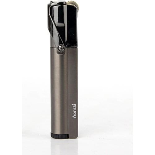 New Style Cigarette Accessories Windproof Slim Gas Lighter Cylindrical Shape Metal Cover Cigar Lighters Am322