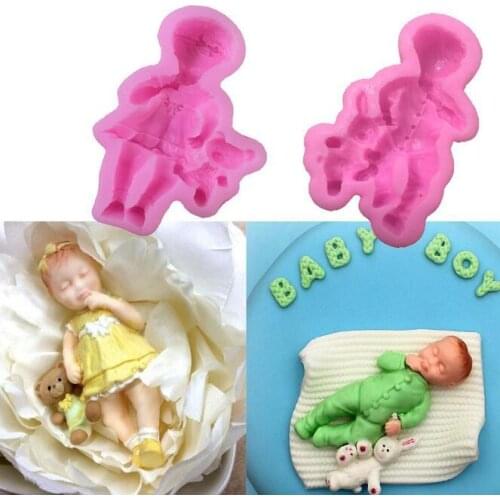 Baby Boy Girl Silicone Mold Baking Fondant Sugar Craft Mold Funny Liquid Silicone Mold Fondant Chocolate Cake Mold H207