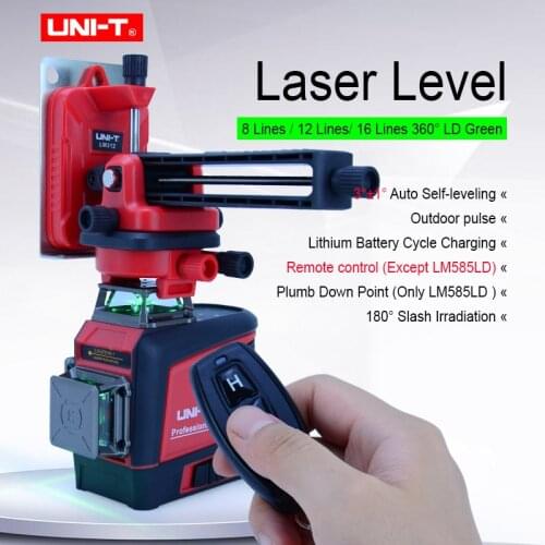 UNI-T Laser Level Green 3D 12-line Marker Vertical Horizontal Indoor Outdoor General Auxiliary Tools Laser Ruler Remote Control