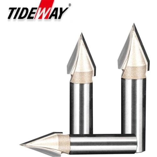 Tungsten Carbide V Bit 45 60 Degree 3D V-Shaped Engraving Router Bit CNC Woodworking Tool for Hardwood MDF Plywood