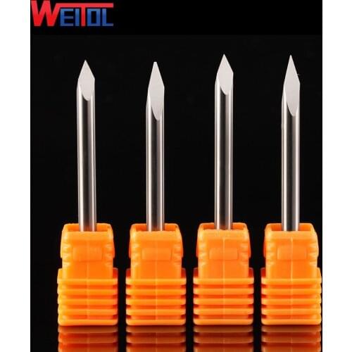 Weitol 5A 1 pcs degree 30 4 mm Carbide Carving Cutters CNC Router Tools Precise Flat Bottom Engraving Bits