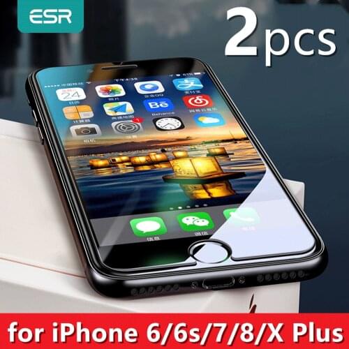 ESR Tempered Glass for iPhone X Screen Protector 9H Protector Film for iPhone 7 8 Plus Glass for iPhone 6 6S Plus Film 2PCS/Lot