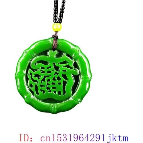 Green Jade Pendant Necklace Jewelry Women Charm Natural Amulet Jadeite Gifts Gemstone Carved Chinese Fashion