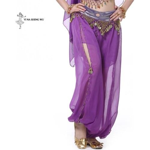 Women belly dance Costume lady dance pants Chiffon Belly Dancing India Bollywood bellydancing Long Bloomers Trousers for girls