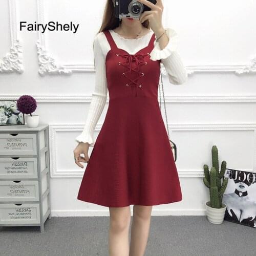 2019 Loose Sweater Dress Casual Spring Autumn New Korean Long Knitted Pullover Vest V-neck Female Jumper Sleeveless Vestidos