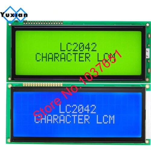 1pcs big large character LCD display panel 2004 20*4 green blue 146*62.5mm HD44780 LC2042 AC204B SBS02004A0 good quality