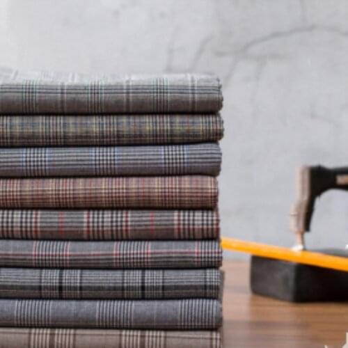 1 Meter No Elastic Welsh Fabric England Design Plaid Cloth For Sewing Suit Pants Dress Vest Material T366