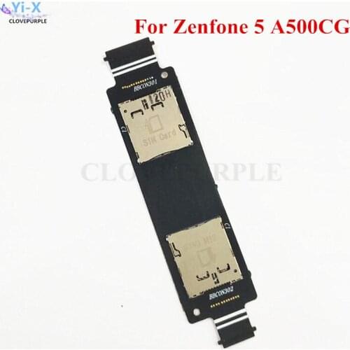 1PCS New Dual SIM Card Connector Holder Flex Cable For Asus Zenfone 5 A500CG Replacement Parts