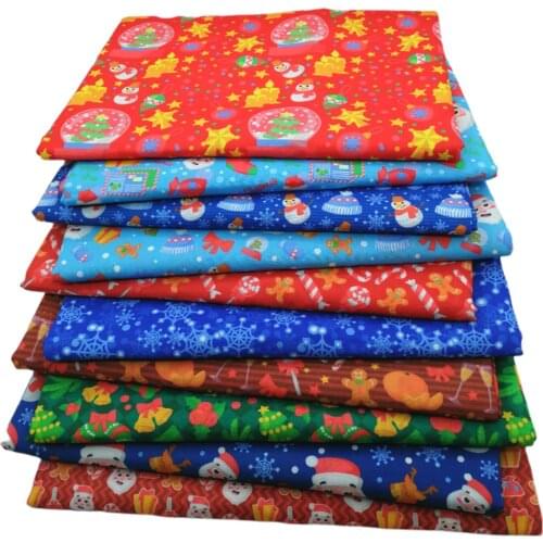 10pcs Christmas Series Cotton Fabric Printed Cloth Sewing Quilting Fabrics Patchwork Needlework DIY Handmade Material Applied