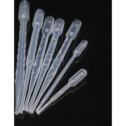 100pcs lab 0.2ml 0.5ml 1ml 2ml 3ml plastic transfering dropper pasteur pipette for school experiment beauty care DIY