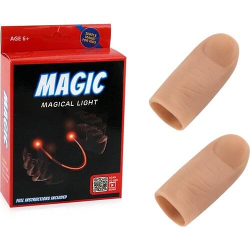 2pcs/set Magic Thumbs Light Toys for Adult Magic Trick Props Blue Light Led Flashing Fingers Halloween Party Toys for Children