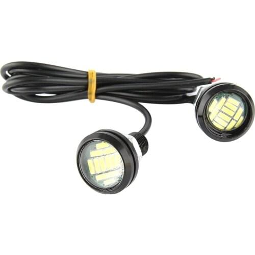 2pcs Low Power Consumption Dustproof White Eagle Eye LED DRL Reverse Backup Turn Signal Daytime Running Light for Car Motorcycle