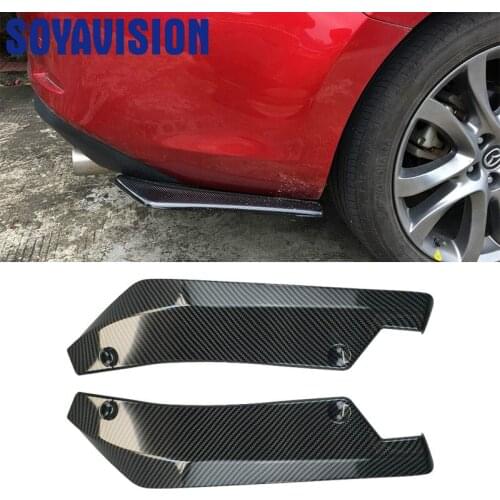 2Pcs Universal Cars ABS Rear Bumper Lip Diffuser Splitter Spoiler Scratch Protector Cover 2019