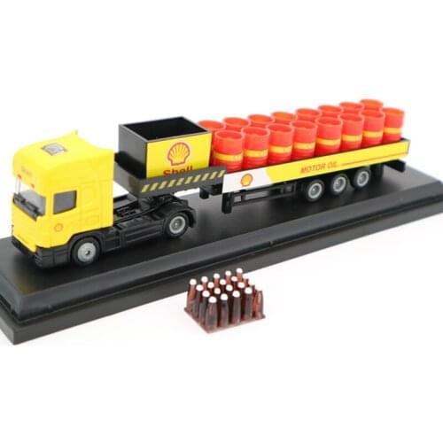 20*2.8 *4.2CM truck model alloy plastic Oil Trailer Models yellow white exquisite kids Educational Toys Birthday Gift For Boys