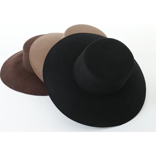 202009-hh8084 solid wool Classic soft fedoras cap MEN women flat leisure hat